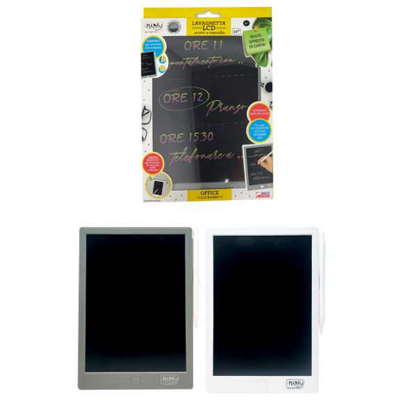 Maday - Lavagnetta LCD 10''
Misura prodotto 23.8*.16.2*0.7 cm,
blocco schermo
penna con magnete che si attacca alla lavagna 